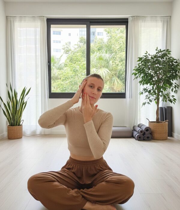 moi de loin salle de yoga tenue beige marron